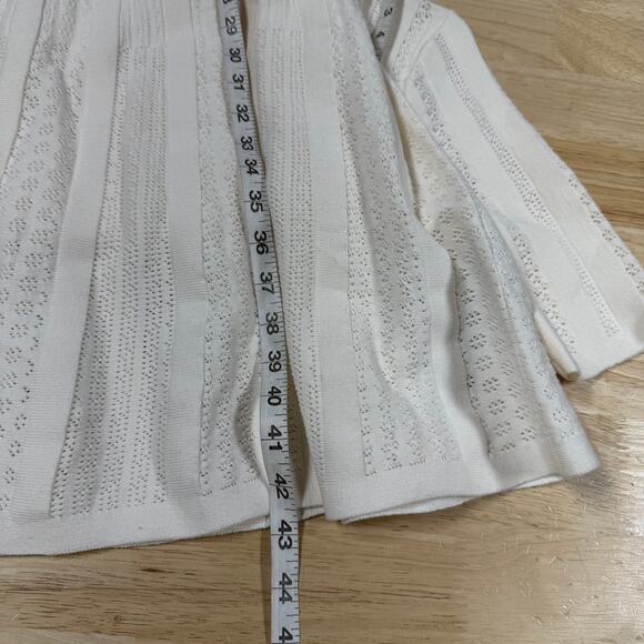 Boss Hugo Boss C Feli Pointelle Fit and Flare Sweater Dress White Women's Size L - Picture 9 of 12